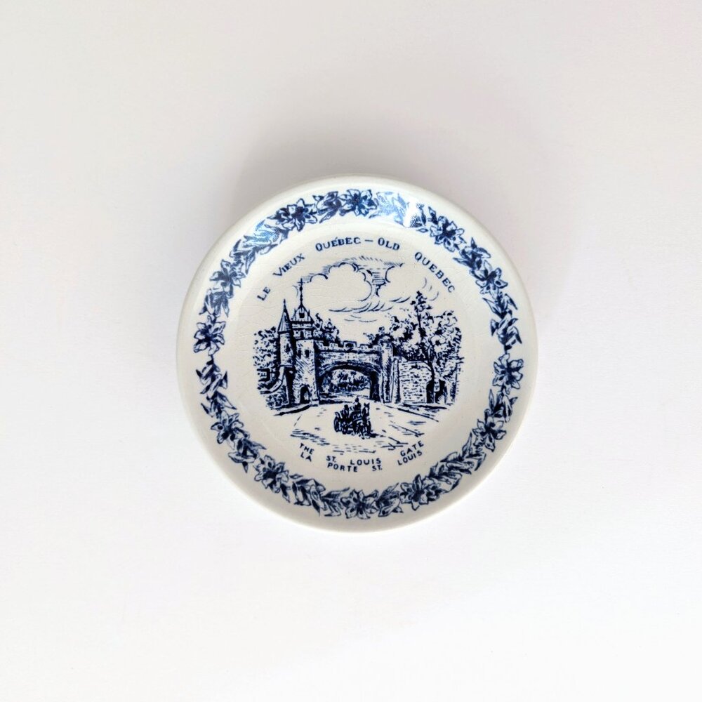 🇬🇧 Vintage Wood & Sons Old Quebec Ironstone Souvenir Plate Made In England